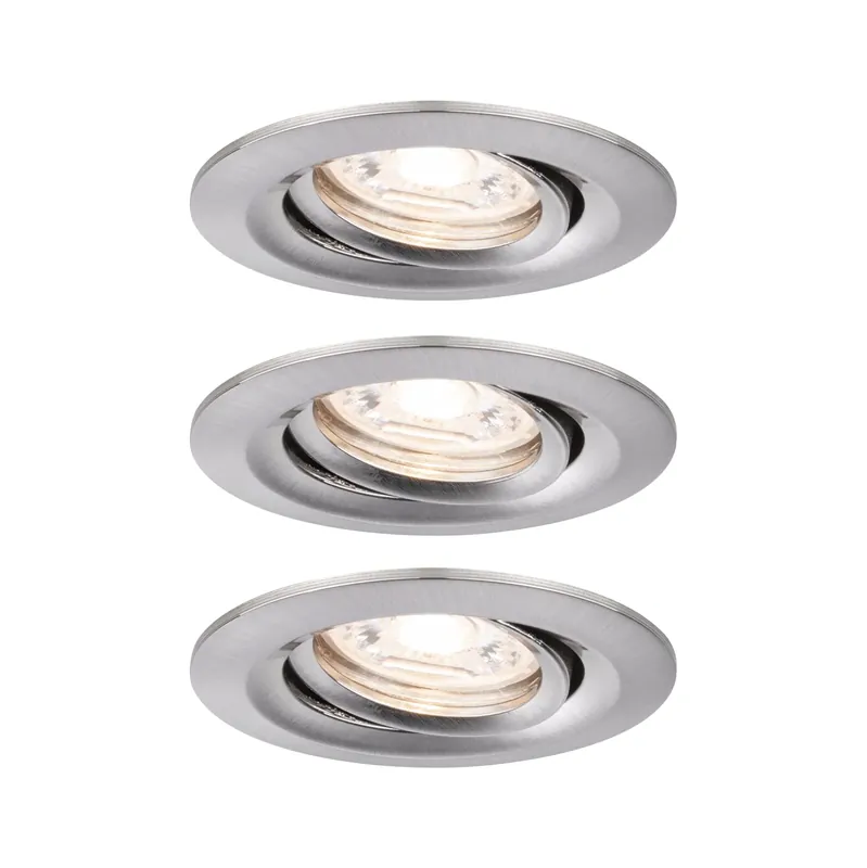 Paulmann Inblp Nova mini Coin rond zwenkbaar LED 3x4W 310lm ijzer geborsteld/alu