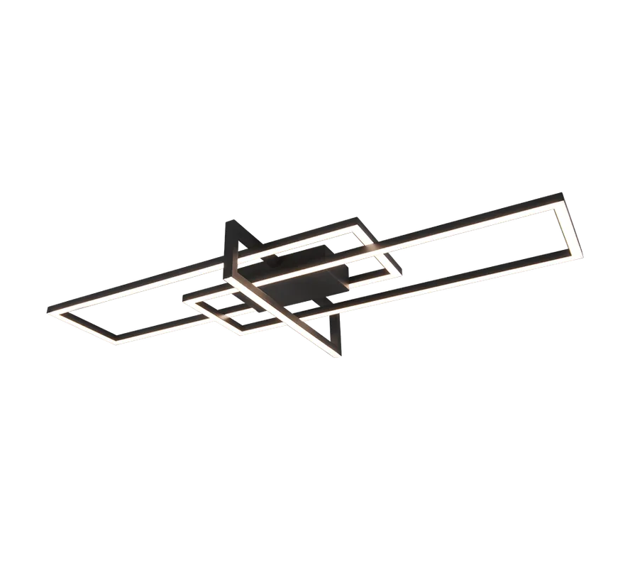 Trio plafonniere Salinas LED mat zwart