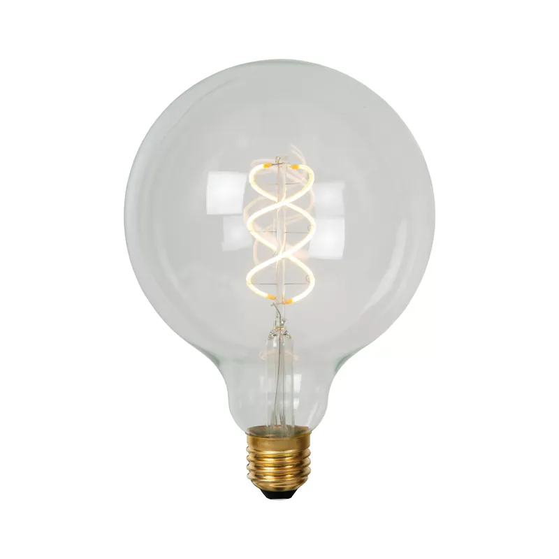 Lucide LED filament lamp Ø12,5cm E27 4,9W transparant dimbaar