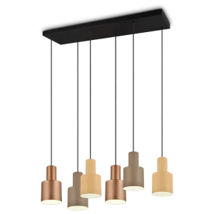 Trio hanglamp Agudo 6-lichts multicolor