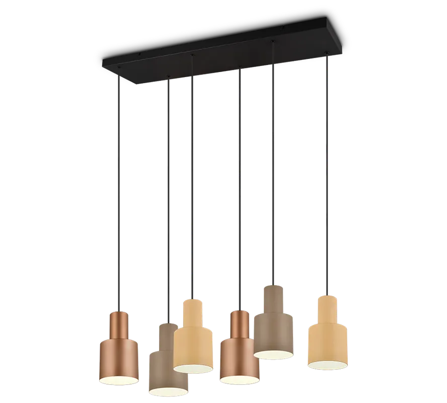 Trio hanglamp Agudo 6-lichts multicolor