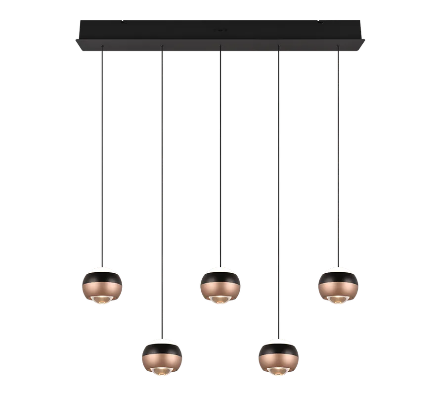 Trio Select hanglamp Orbit 5-lichts metaal mat zwart