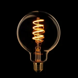 ETH Led Spiraal Globe 95mm E27 6W 3 stappen dimtone sceneswitch van 2200k-2400k-2700k Goud 80+210+490L