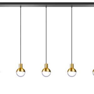 ETH hanglamp Drop 5xGU10 zwart/mat messing