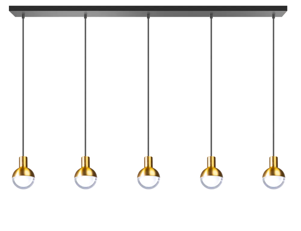 ETH hanglamp Drop 5xGU10 zwart/mat messing