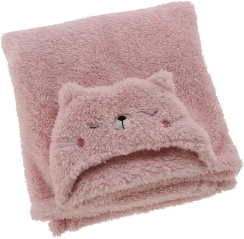 Van der Meulen poncho fleece teddy roze