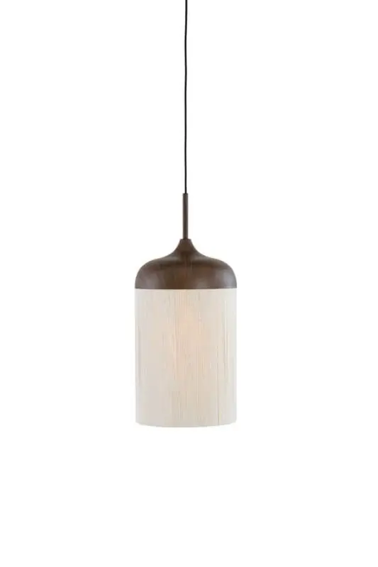 Light & Living hanglamp Dania Ø16cm bruin/crème