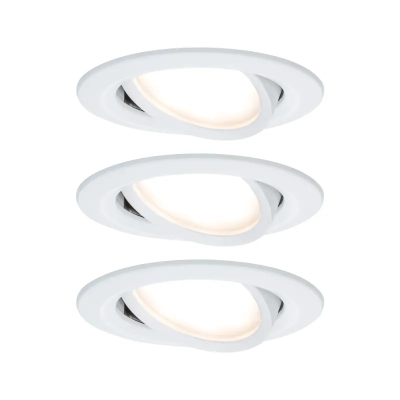 Paulmann Premium EBL set Coin Slim dim rond zwb LED 3x6,8W 2700K 230V 51mm wit mat/alu