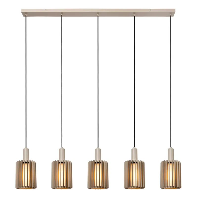 Lucide LAMBRES - Hanglamp - 5xE27 - Taupe