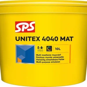SPS Unitex muurverf 4040 mat RAL9010 binnen-buiten 10l