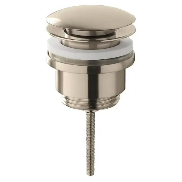 Wiesbaden Caral clickwaste afvoerplug 5/4" laag geborsteld staal