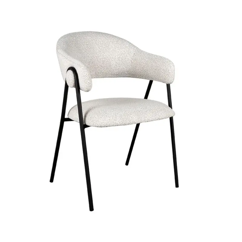 LABEL51 Eetkamerstoel Lowen wit boucle