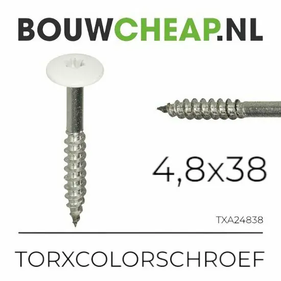 RVS Torxcolorschroef 4,8x38 tbv HPL en Trespa® (100 st)