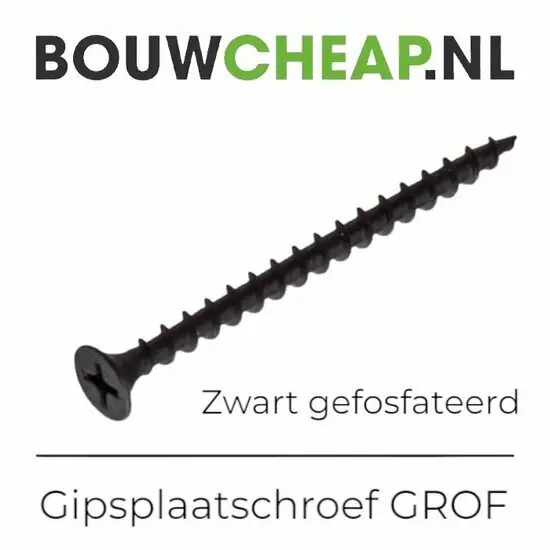 Gipsplaatschroeven 3.9x55mm (grof) - 500 stuks