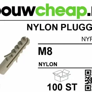 Nylon pluggen M8 (100 st.)