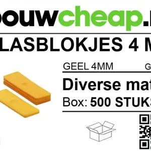 Glasblokjes 4mm geel (500 st.)