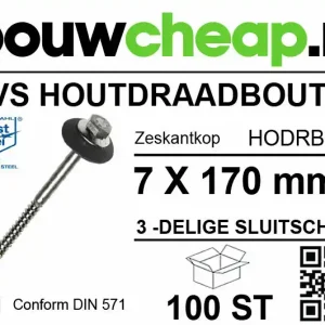Houtdraadbout met 3-delige sluitschelp 7170