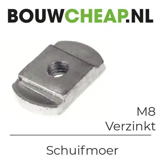Schuifmoeren verzinkt M8 (100 ST.)