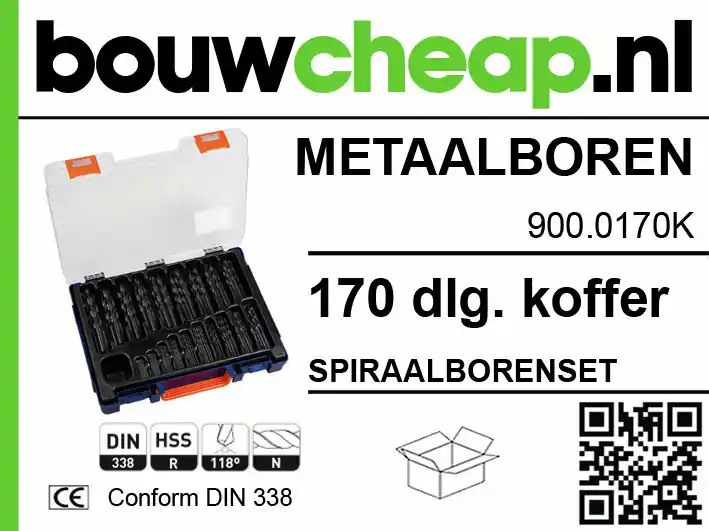Metaalborenset 170 dlg. abs koffer