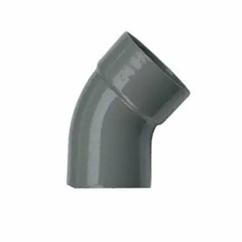 Pvc bocht 75mm 45° een keer lijmmof