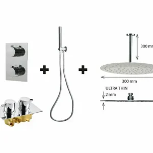 Inbouw Regendouche "New Milano P-300" 30cm Douchekop