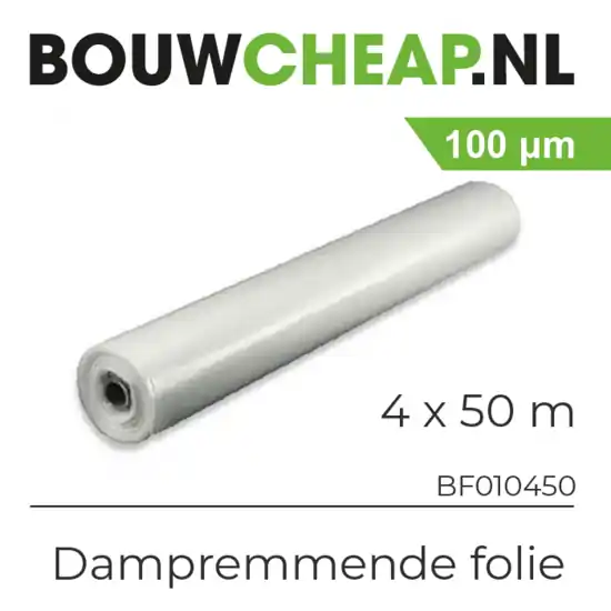 PE dampremmende folie 0.10 x 4 x 50 mtr