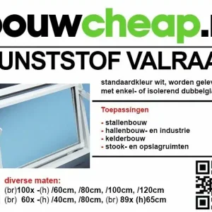 HR++ Kunststof Valraam Dubbel Glas " 60x40cm"