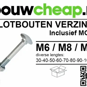 Slotbout Verzinkt M 6x120mm DIN603 ( 100 st )
