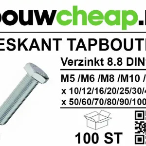 Tapbout Verzinkt 8.8 Din 933 M 8 x 90mm
