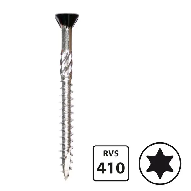 Potdekselschroeven - RVS 410 - 4.0x60mm - Ral 9005 Structuur Zwart - 200 stuks