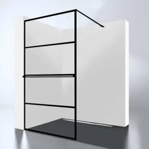 inloop douchewand NANO zwart raster 900x2000x10mm
