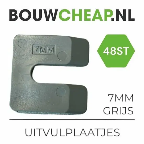 Uitvulplaatjes 7mm Grijs - PP-zak 48 stuks
