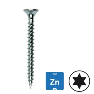 Spaanplaatschroeven - verzinkt- 4,0x50mm - Torx 20 - Voldraad - 200 stuks