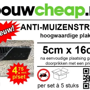 Anti Muizenstrips 5x16cm met hoogwaardige plakeigenschap
