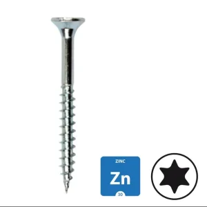 Spaanplaatschroeven - verzinkt - 6,0x120mm - Torx 30 - deeldraad - 100 stuks