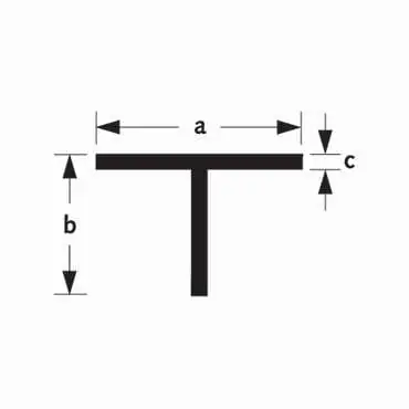 T-profiel aluminium 15x15x2mm 100cm