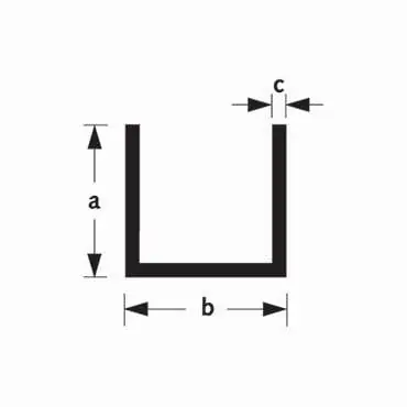 U-profiel aluminium 25x25x25x2mm 300 cm