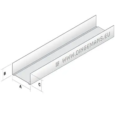 DingemansU-profiel horizontaal 4 meter met band