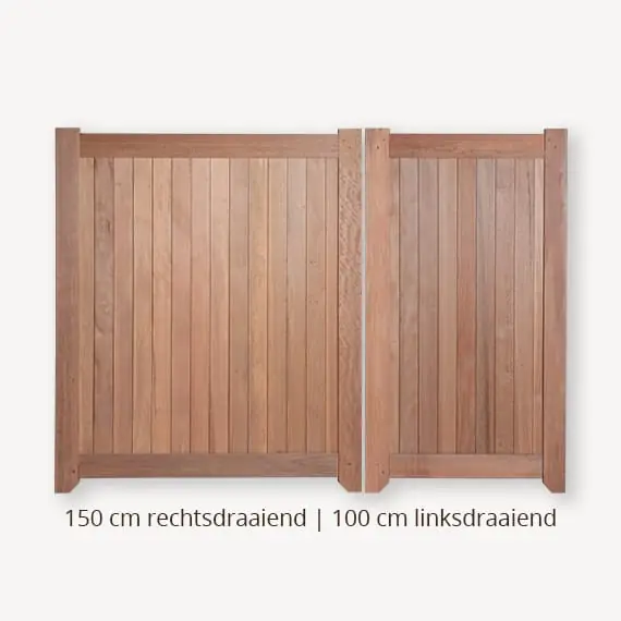 Tuindeur dubbel hardhout zwart LR