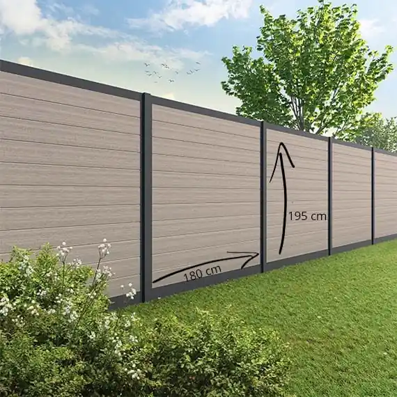 Tuinscherm Velufence alupaal light grey