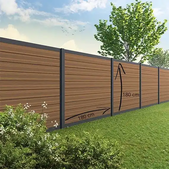 Tuinscherm Velufence alupaal teak brown
