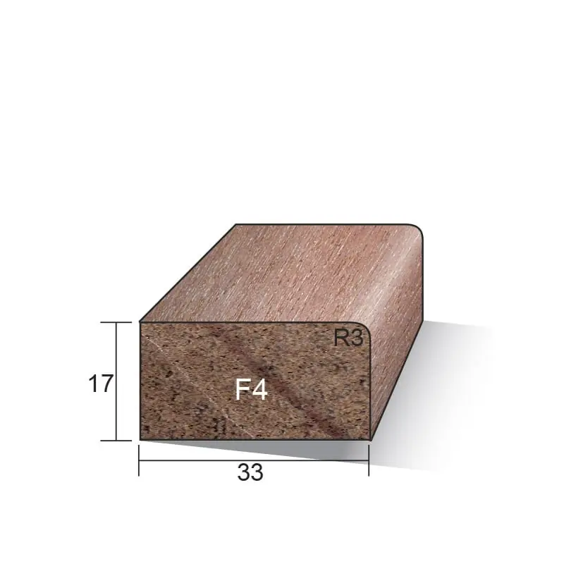 Meranti glaslat recht wit 17x33mm FSC