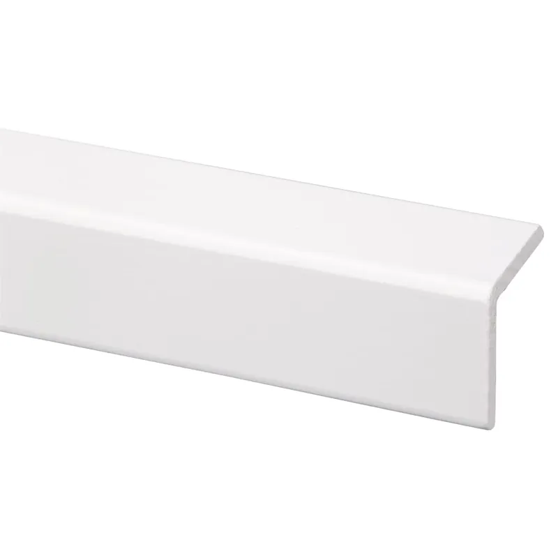 Grenen hoeklat wit gelakt 34x34mm FSC