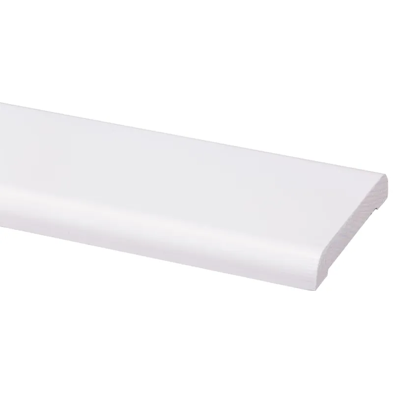 Grenen koplat recht wit gelakt 12x68mm