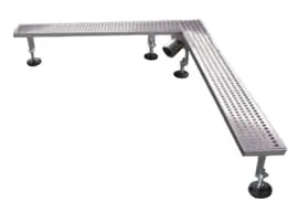 Titan 90cm L-Vorm Douchegoot RVS Drain zonder flens met rooster