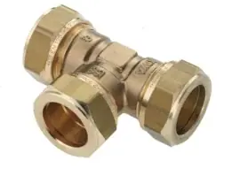 Bonfix T-stuk 28x28x28mm Knel Messing 82503