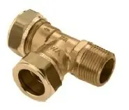 Bonfix T-stuk 28x28x1 mm Buitendraad Knel Messing 82615