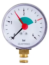 Afriso Manometer 0-4 Bar Onder 3/8" - Ø63mm 63908