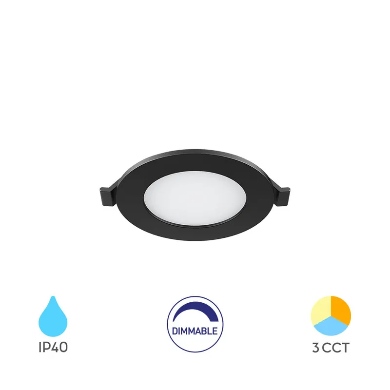 Braytron SMD CRP 4W Rond Dimbaar 3CCT Zwart LED Panel