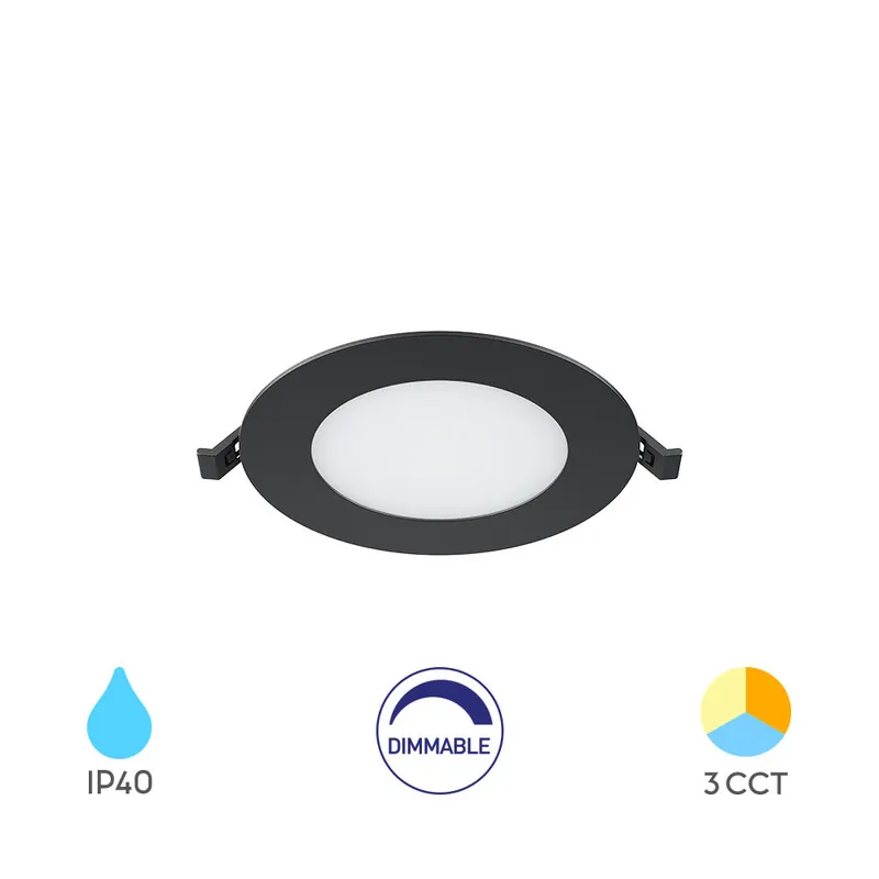 Braytron SMD CRP 6W Rond Dimbaar 3CCT Zwart LED Panel
